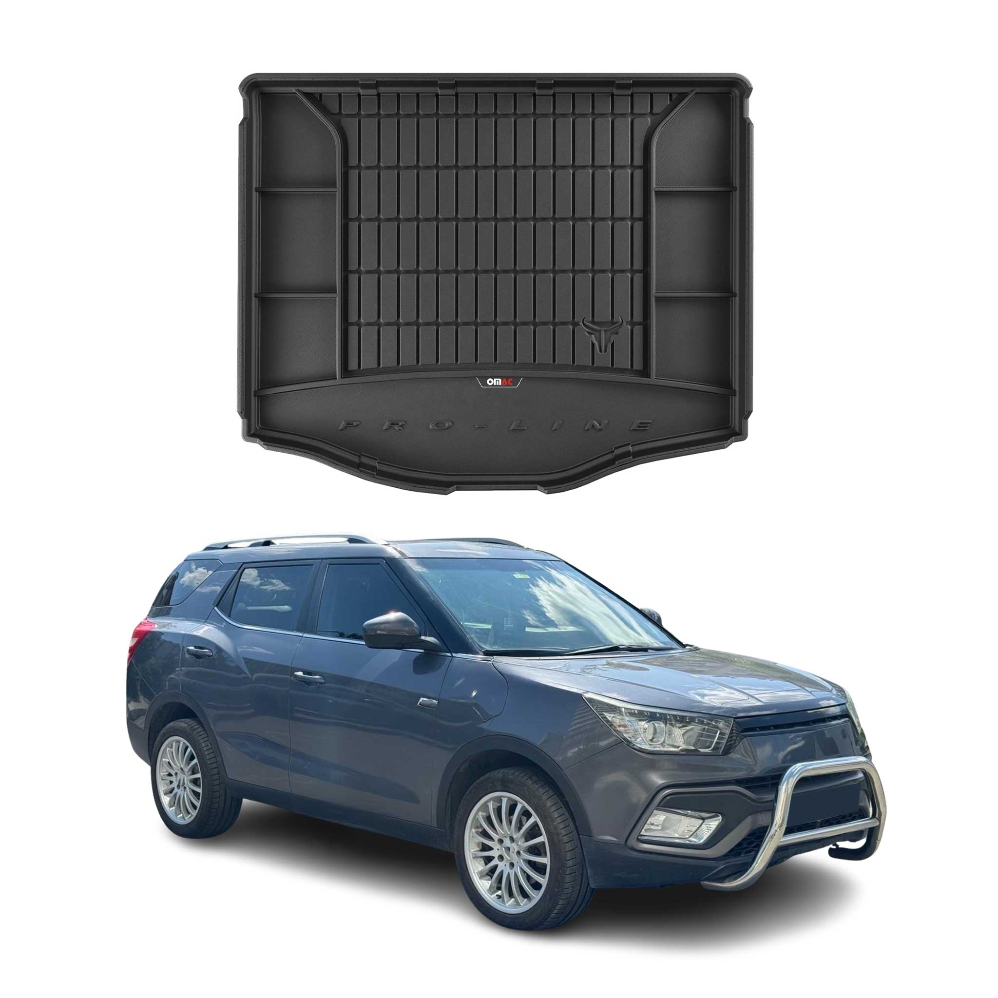 OMAC Premium Bandeja Maletero Alfombrilla para Ssangyong XLV 2016-2025 Negro TPE
