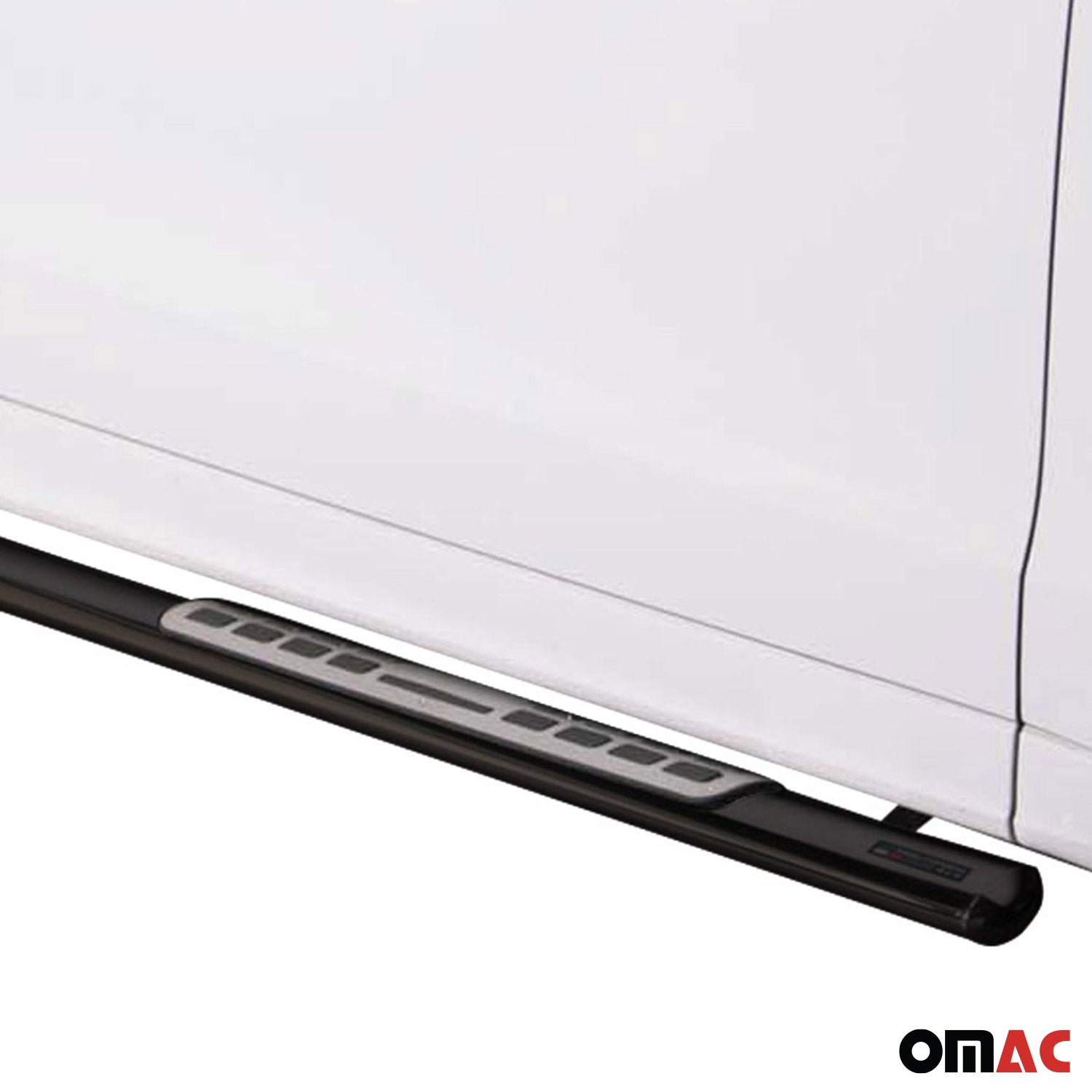 Par de Estribos Barras Laterales para Audi Q7 2006-2015 Negro Brillante Acero 2x