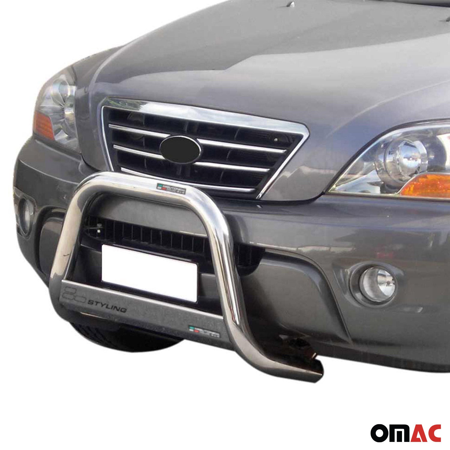 Bull Barra Frontal para Kia Sorento 2006-2009 Plata Brillante Acero