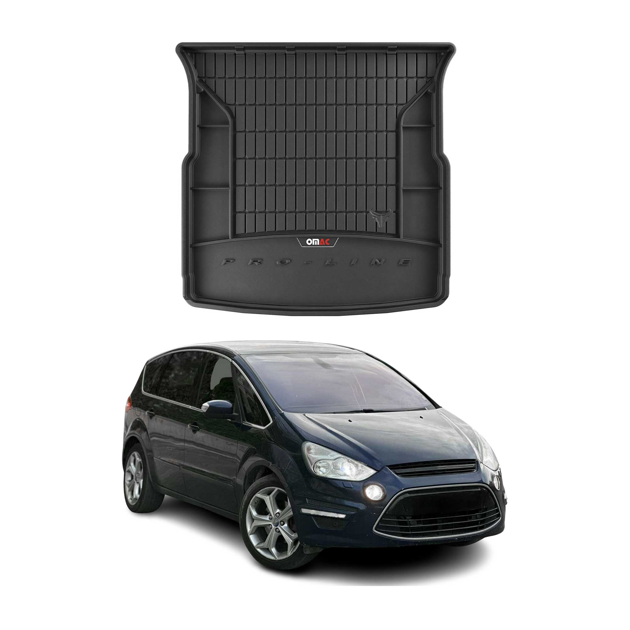 OMAC Premium Bandeja Maletero Alfombrilla para Ford S-Max 2006-2014 5-Asiento