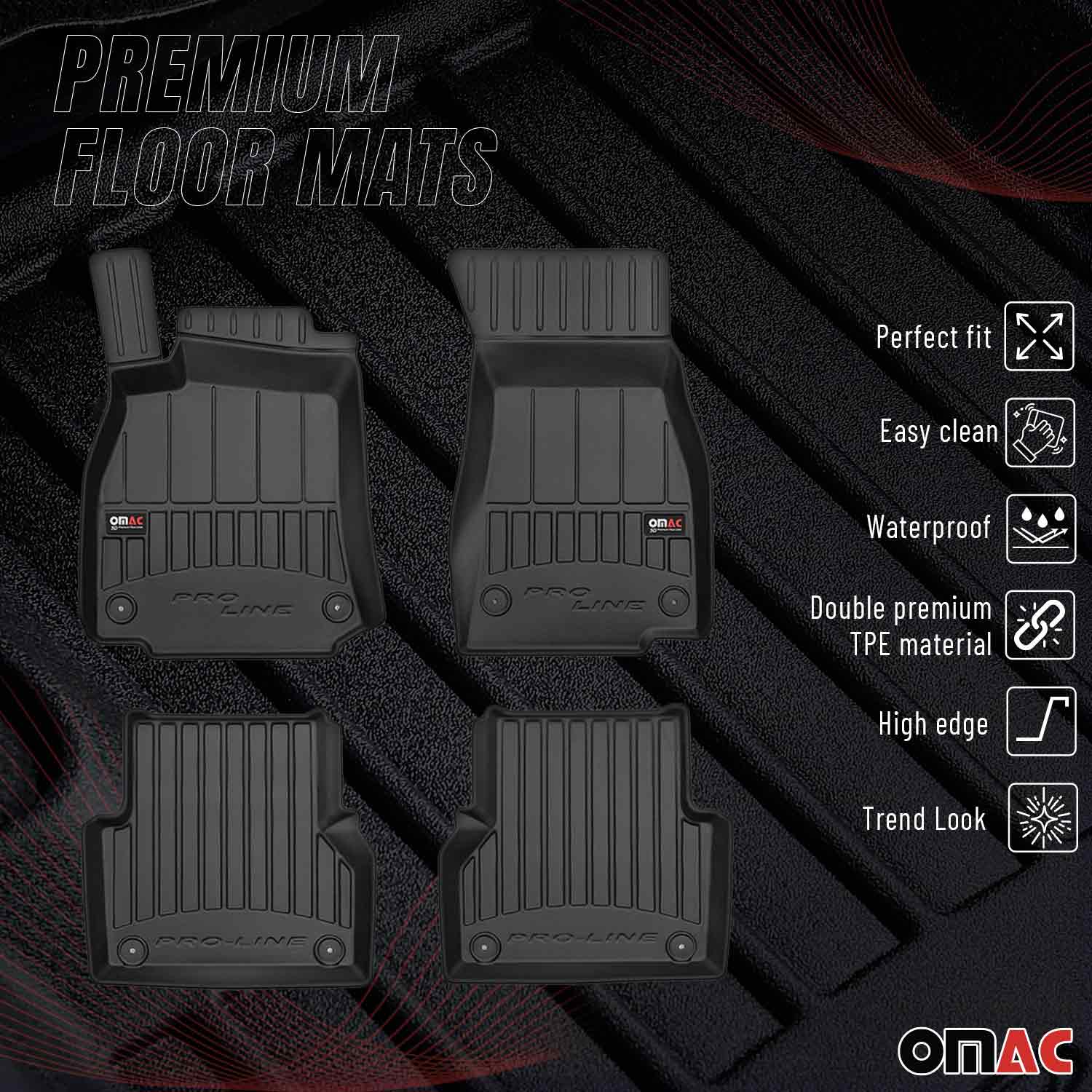 OMAC Premium Alfombrillas De Coche para Audi A6 C8 2018-2025 Negro TPE Goma 4Pza
