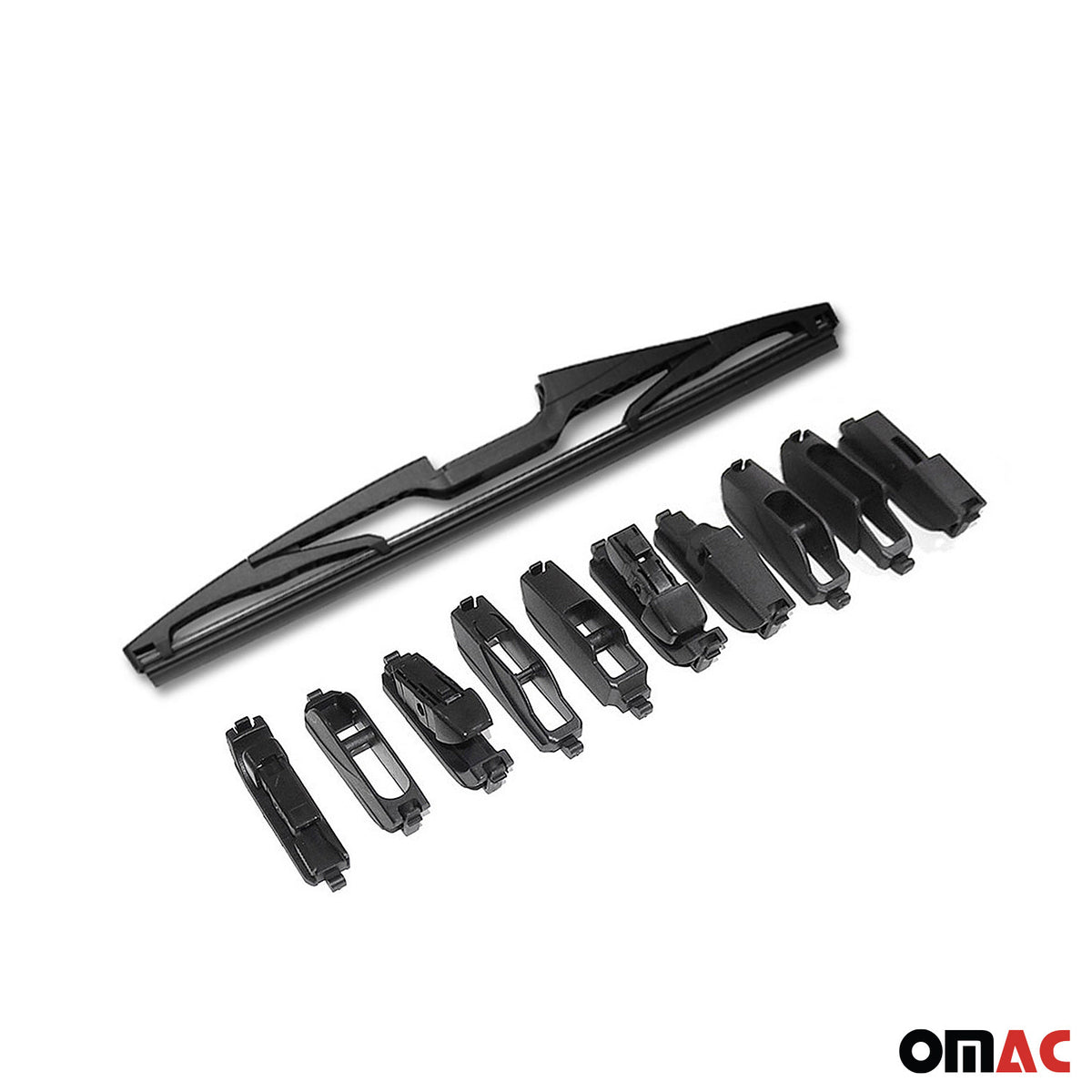 16" Trasera Escobillas limpiadoras Universal Negro Goma