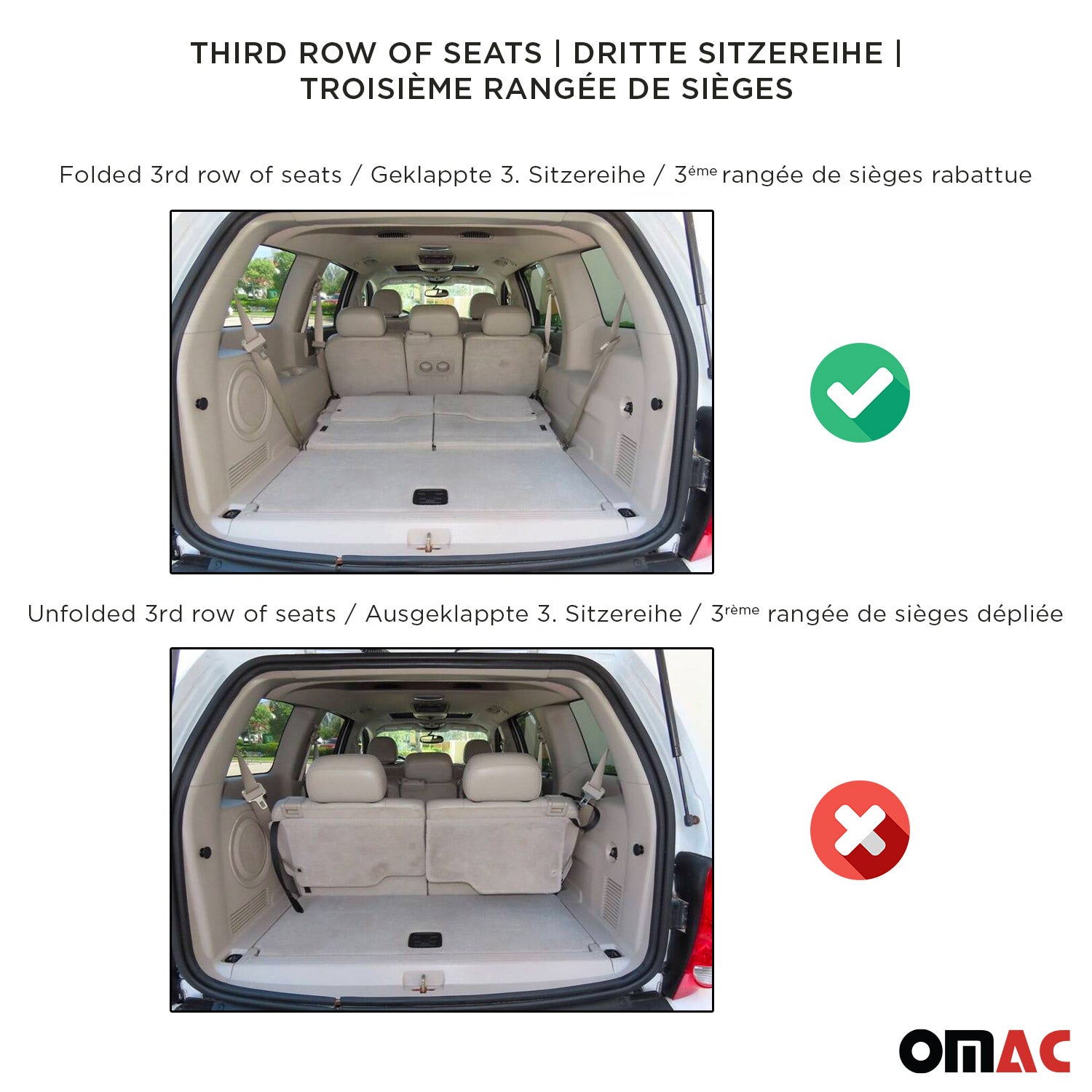 OMAC Premium Bandeja Maletero Alfombrilla para BMW X7 G07 2018-2026 Negro TPE