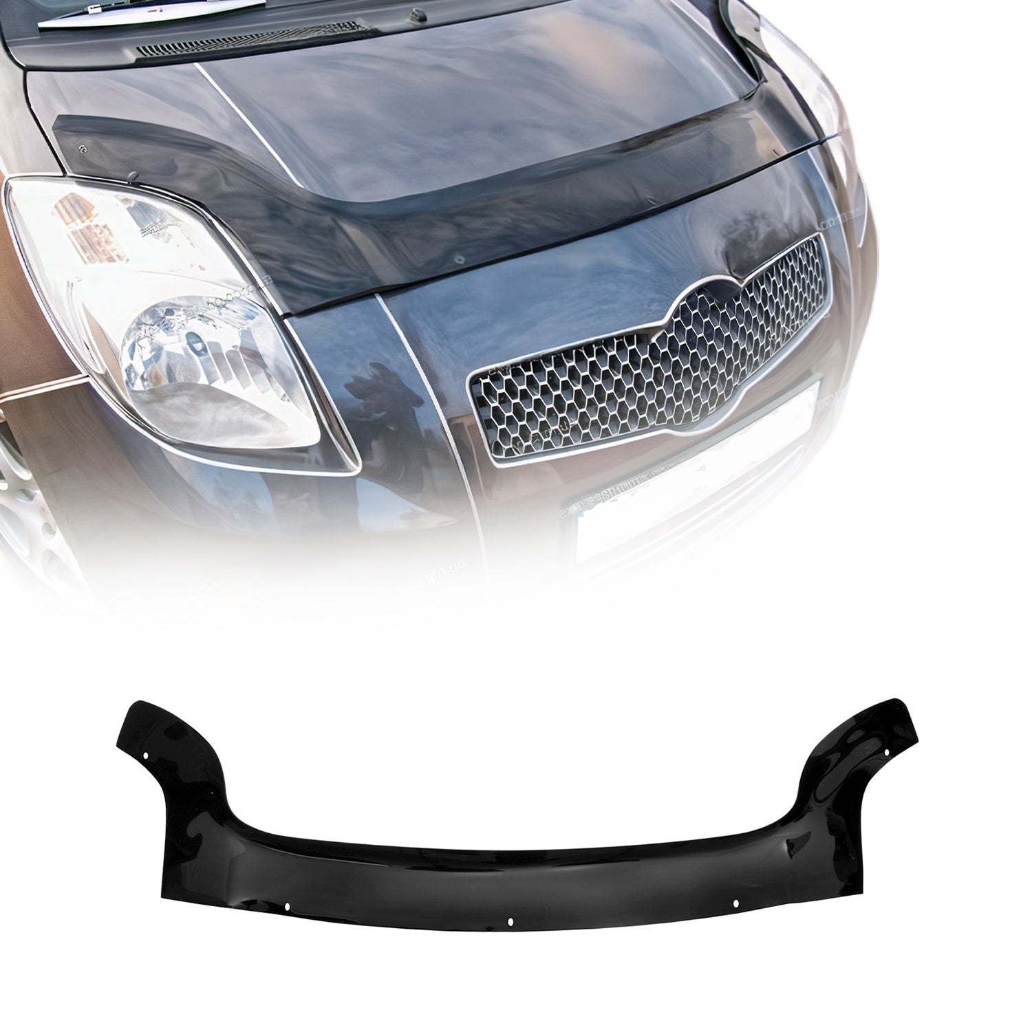 Deflector de Capó para Toyota Yaris 2005-2011 Oscuro Brillante Acrílico