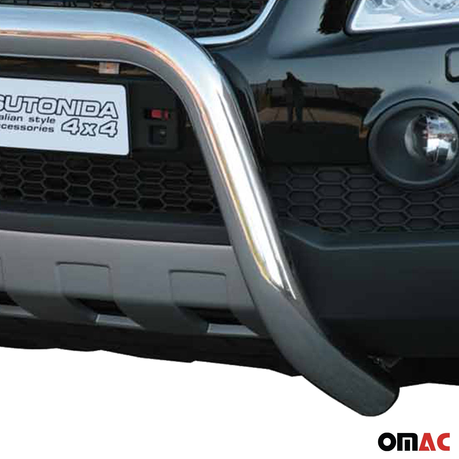 Bull Barra Frontal para Chevrolet Captiva 2006-2010 Plata Brillante Acero