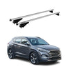Menabo Barras de Techo Coche Baca para Hyundai Tucson 2015-2020 Gris Aluminio 2x