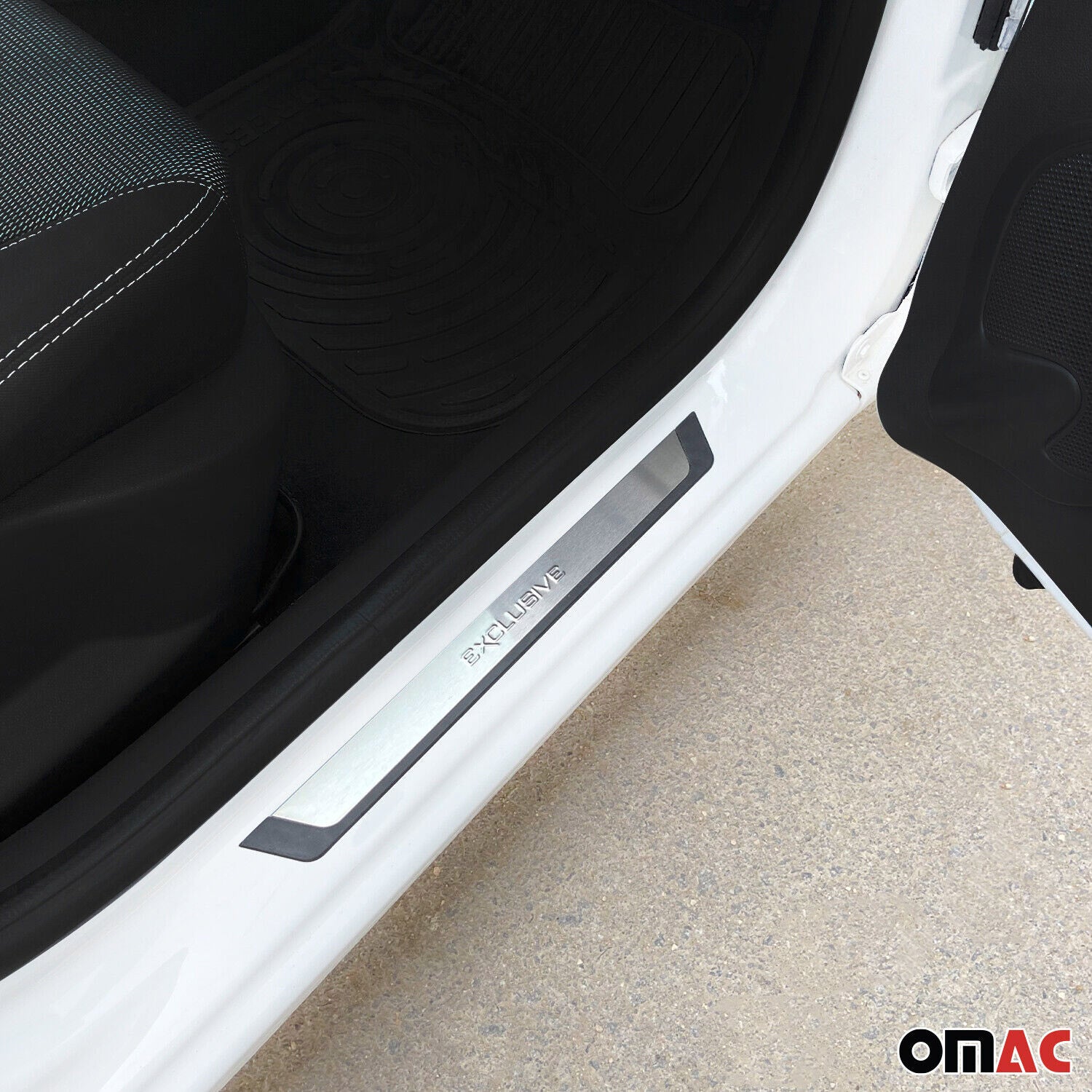 Placa del coche Umbral Cubierta Universal Plata Acero cromo 4 Pcs