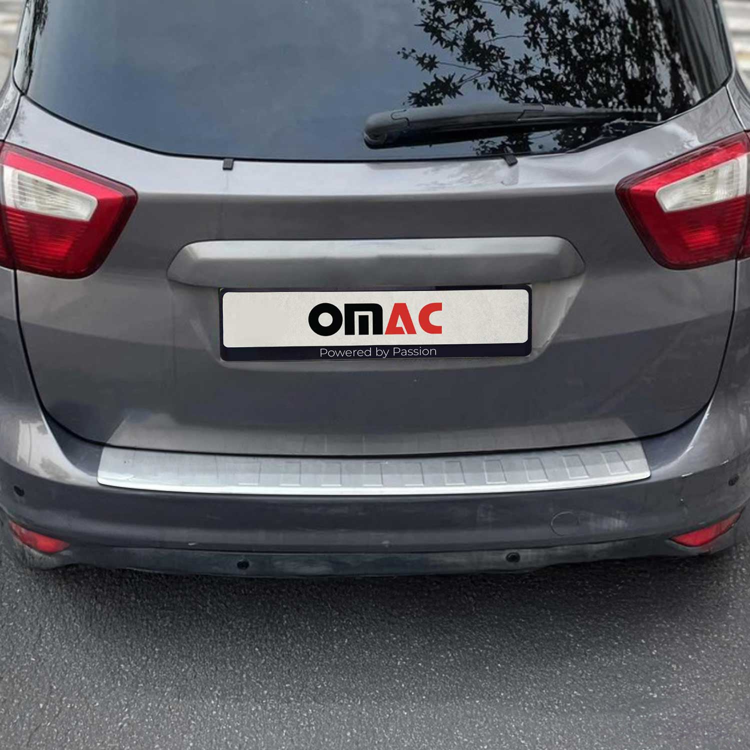 Protector de Parachoques Trasero para Ford C-MAX II 2010-2019 Acero cepillado
