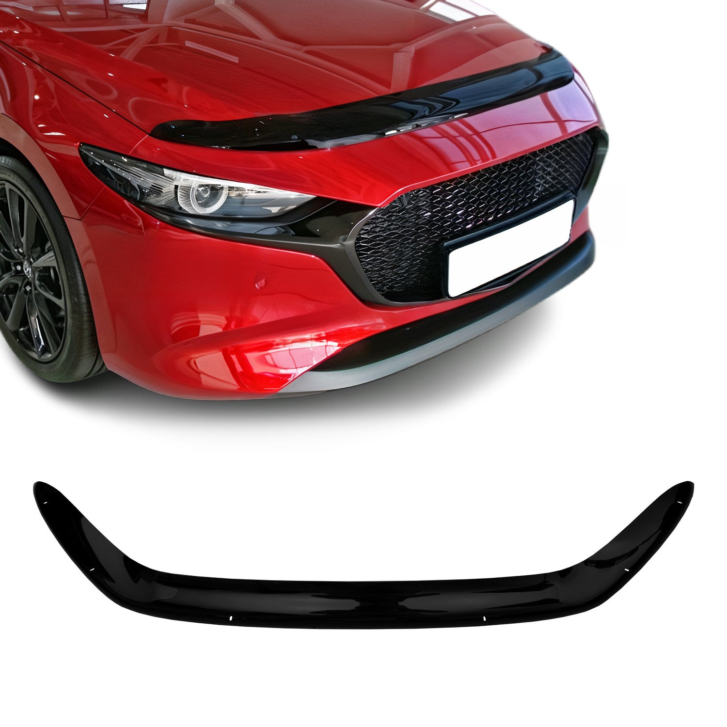 Deflector de Capó para Mazda 3 2019-2025 Hatchback Oscuro Brillante Acrílico