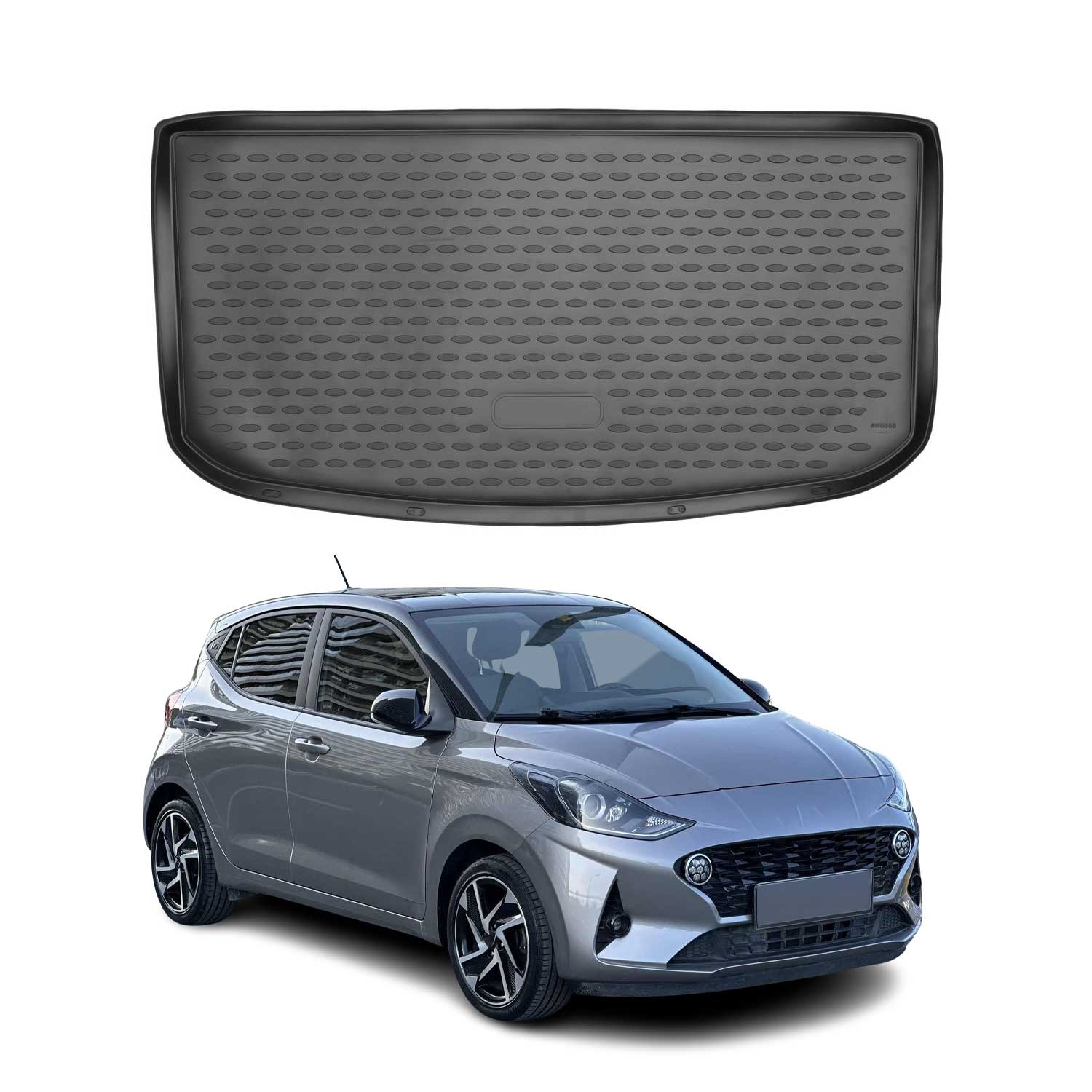 OMAC Bandeja Maletero Alfombrilla para Hyundai i10 2019-2025 Negro Goma TPE 1Pza