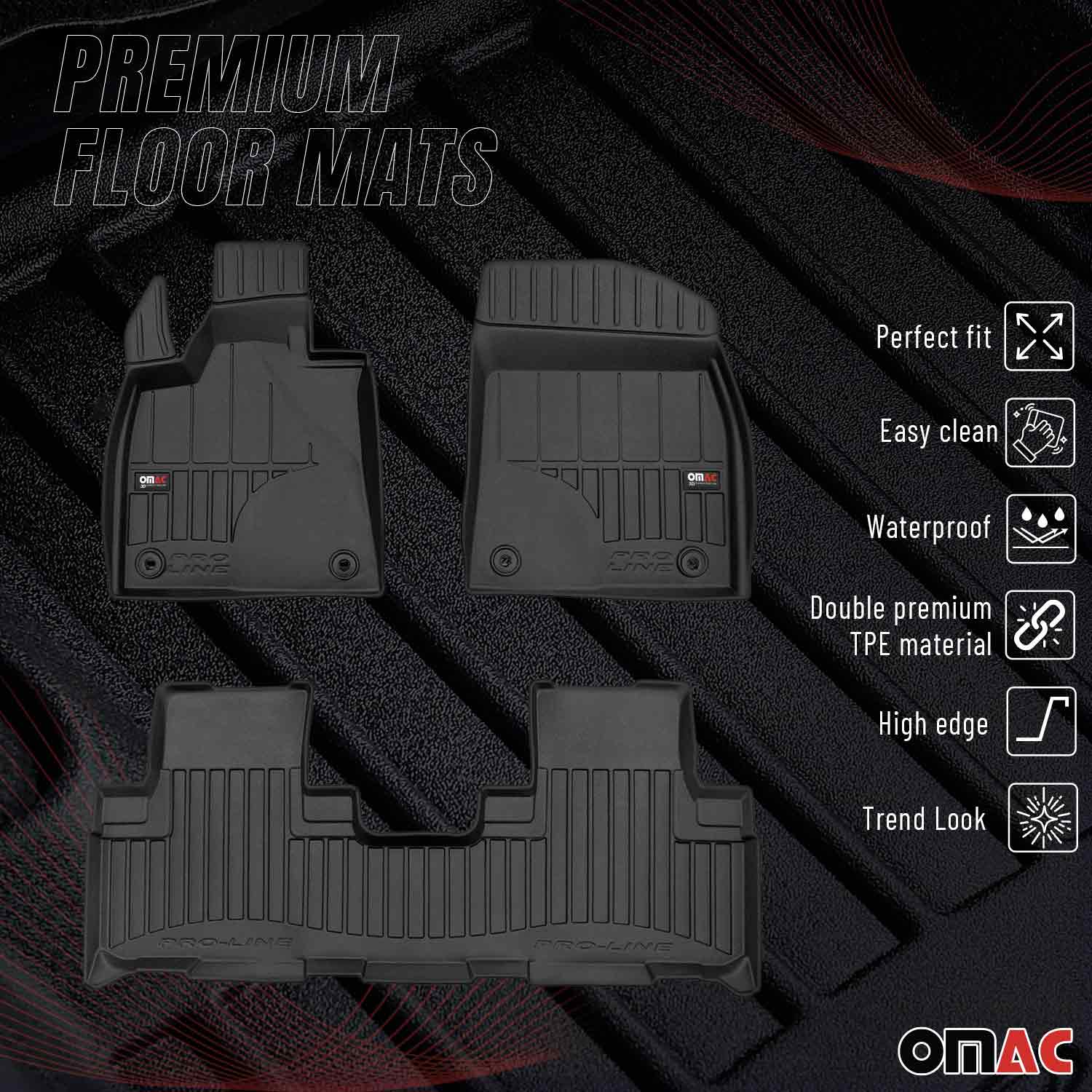 OMAC Premium Alfombrillas De Coche para Lexus RX 2016-2022 Negro TPE Goma 4Pza
