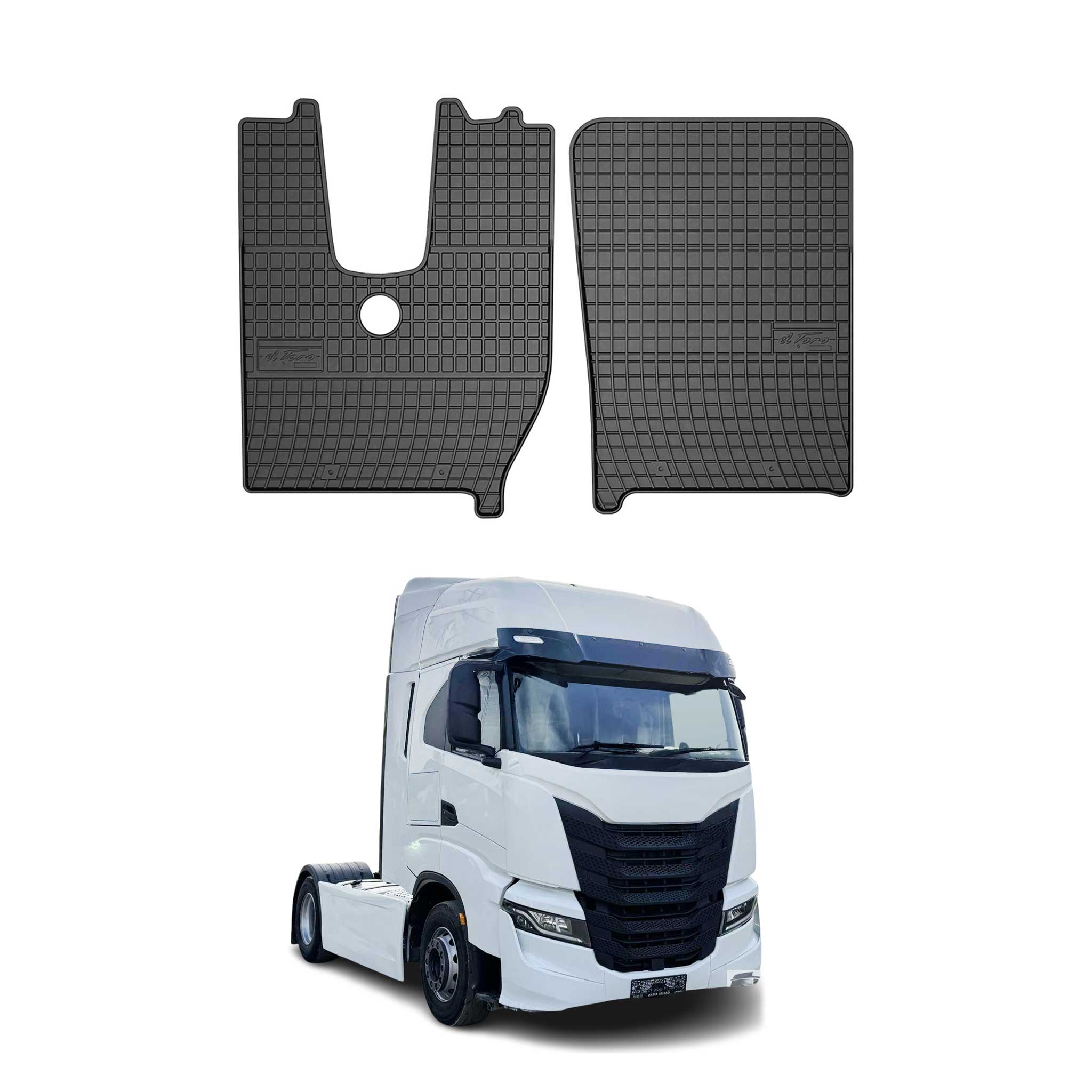 OMAC Alfombrillas De Coche para Iveco S-Way 2019-2025 Negro Goma 2Pza