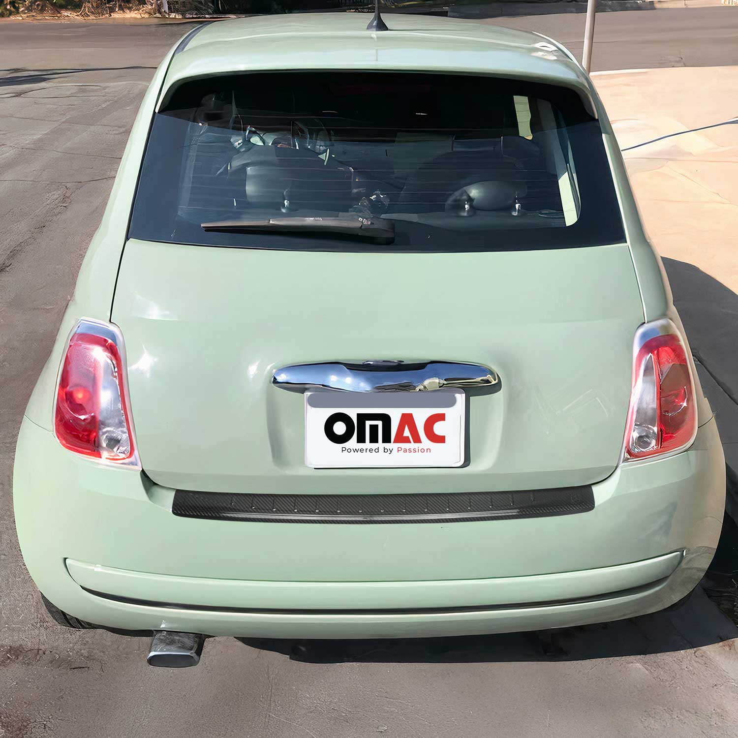 Protector de Parachoques Trasero para Fiat 500 500C 2007-2024 Fibra de Carbono