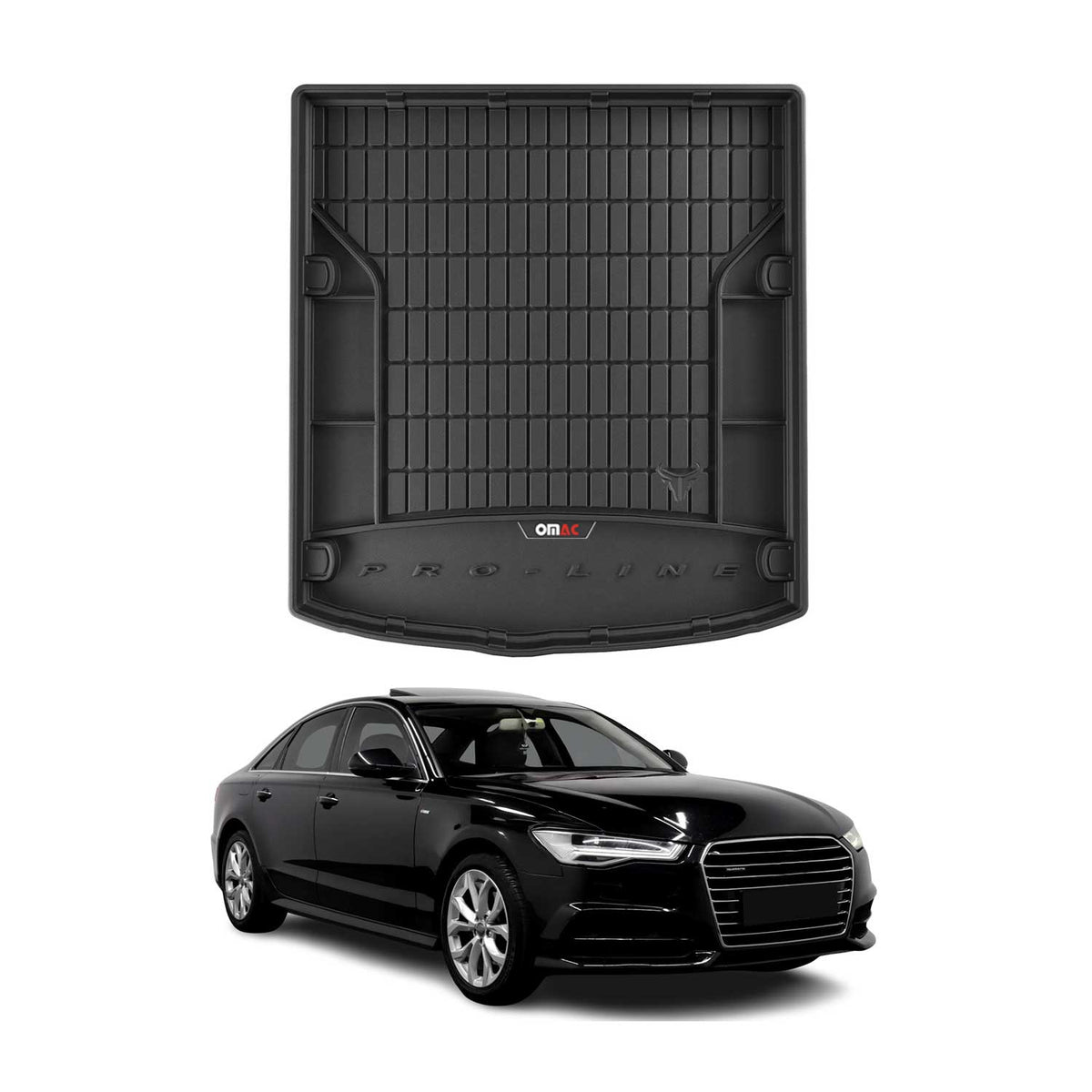 OMAC Premium Bandeja Maletero Alfombrilla para Audi A6 Sedán C7 2011-2018 TPE