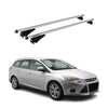 Menabo Barras de Techo Coche Baca para Ford Focus Familiar 2010-2018 Gris Alu 2x
