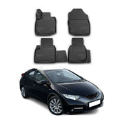 OMAC Alfombrillas De Coche para Honda Civic IX 2012-2016 Negro Goma TPE 4Pza