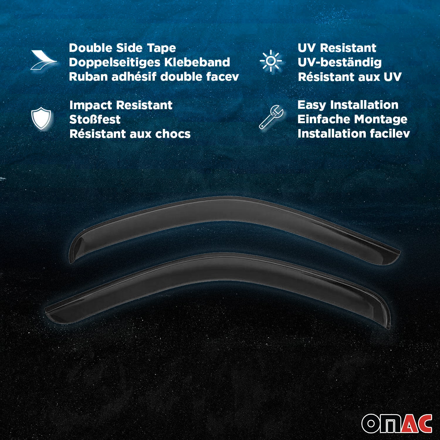 Deflectores de Aire de Viento para Fiat Ducato Jumper Boxer 2014-2025 Oscuro