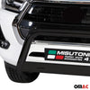 Bull Barra Frontal para Toyota Hilux 2021-2025 Negro Brillante Acero 1Pza
