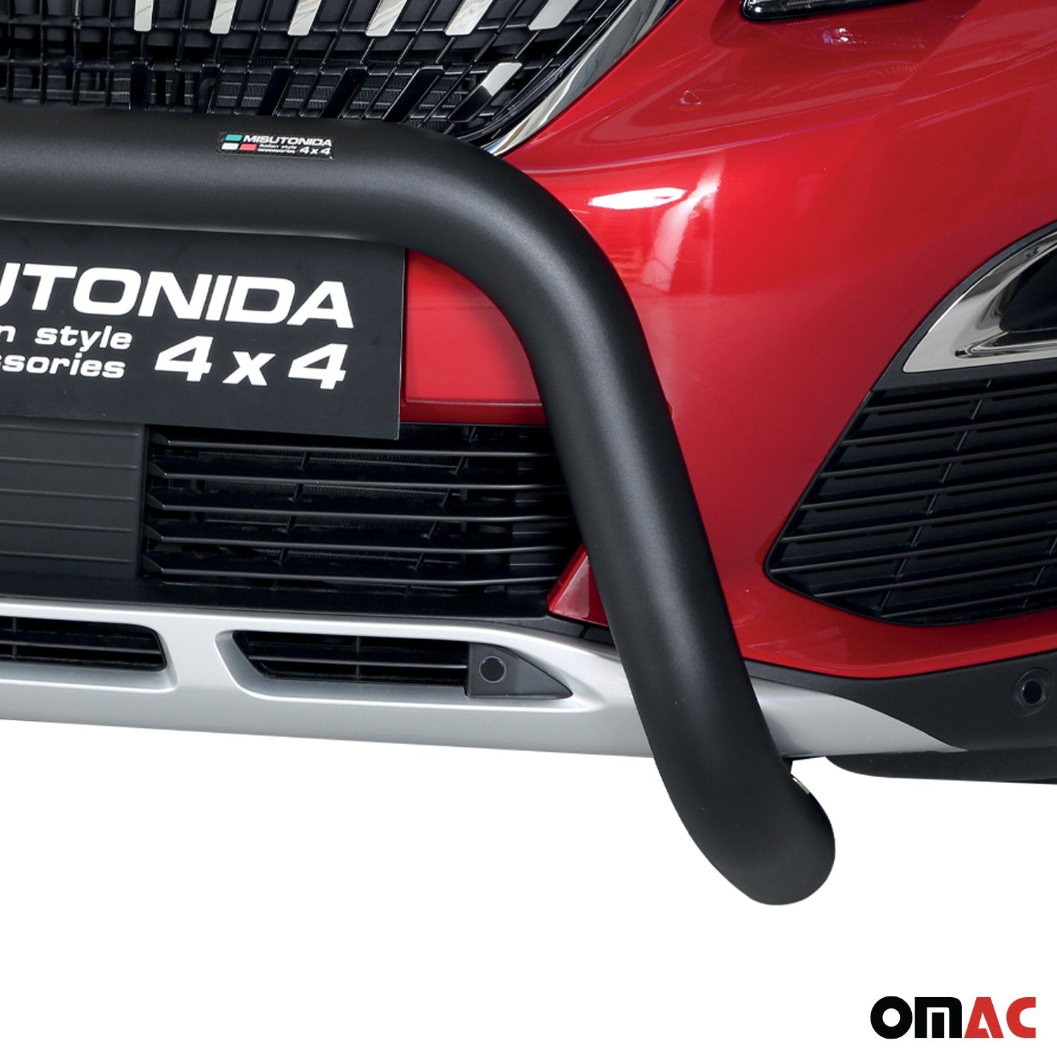 Bull Barra Frontal para Peugeot 3008 2018-2021 Negro Brillante Acero 1Pza