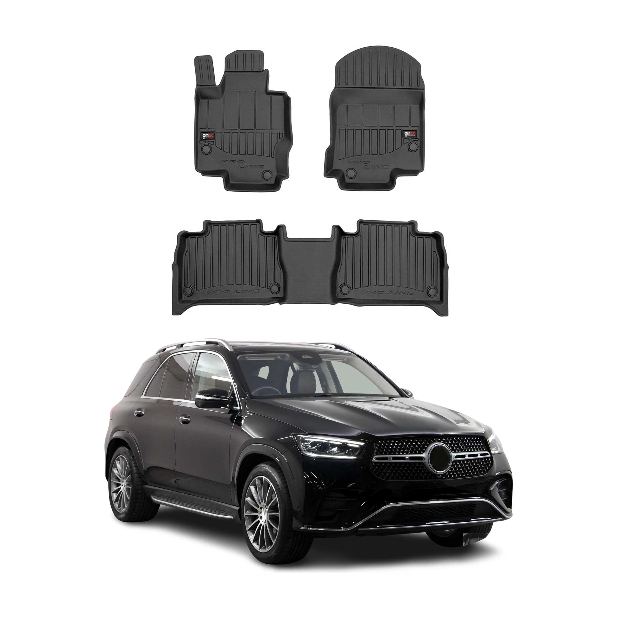 OMAC Premium Alfombrillas De Coche para Mercedes GLE Cupé C167 2020-2024 Goma 3x