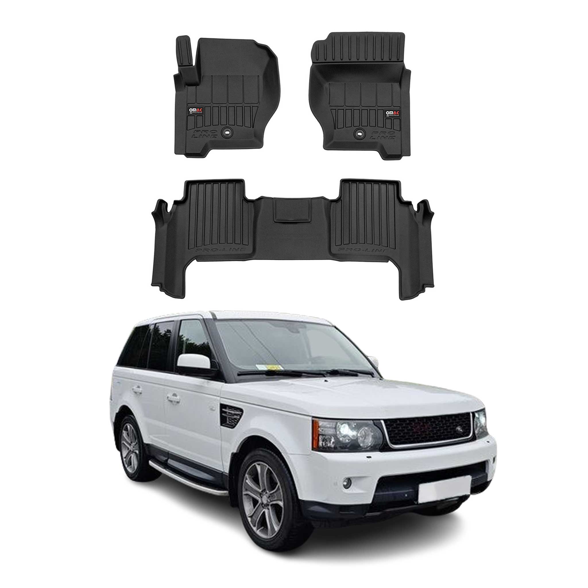 OMAC Premium Alfombrillas De Coche para Range Rover Sport L320 2005-2013 Goma 3x