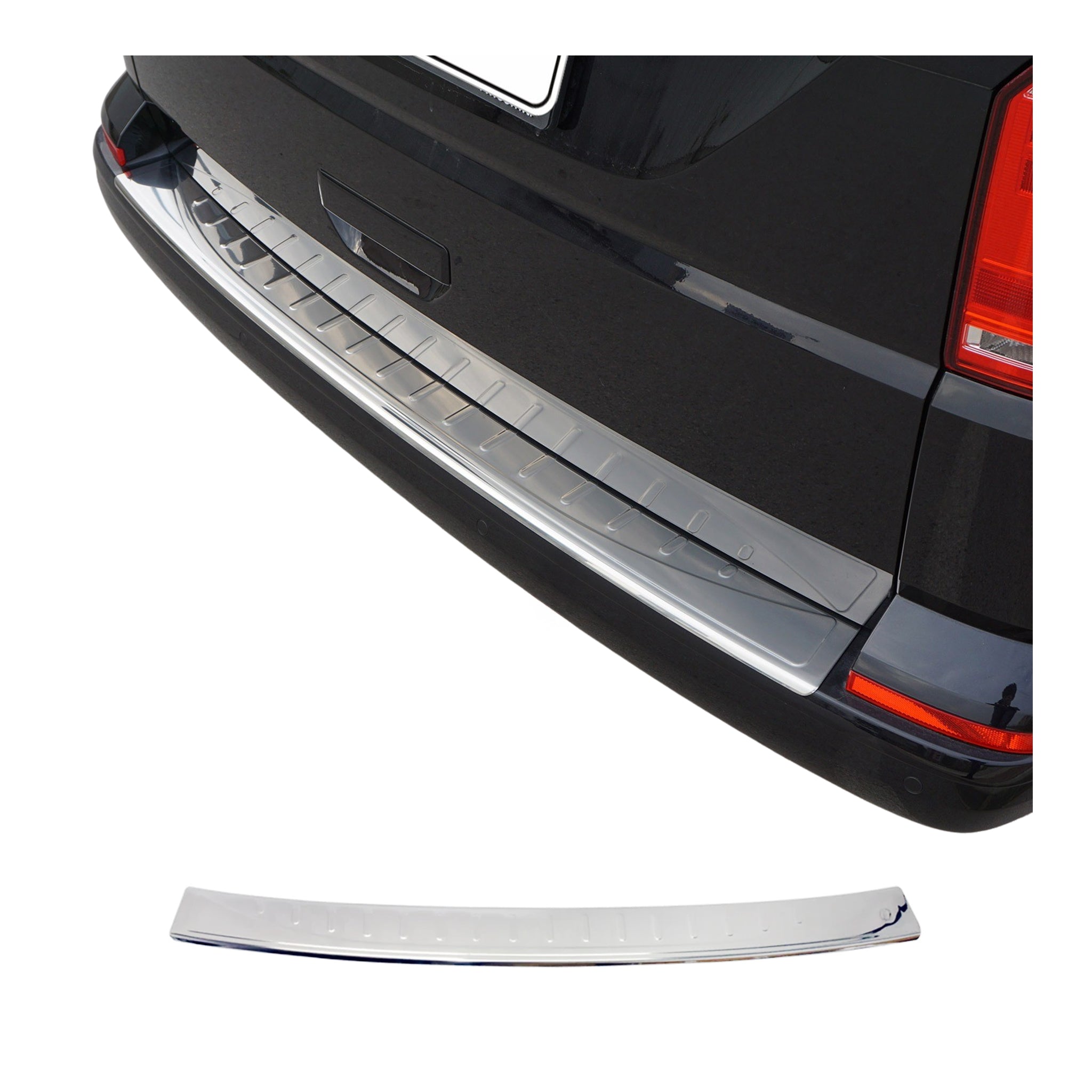 Protector Parachoques para VW T6 T6.1 Transporter 2015-24 Brillante Plata Acero