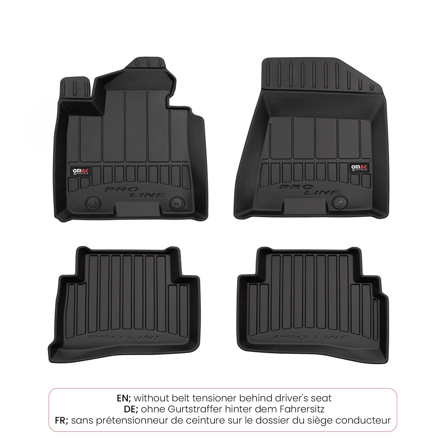 OMAC Premium Alfombrillas De Coche para Kia Sportage 2014-2018 Negro TPE Goma 4x