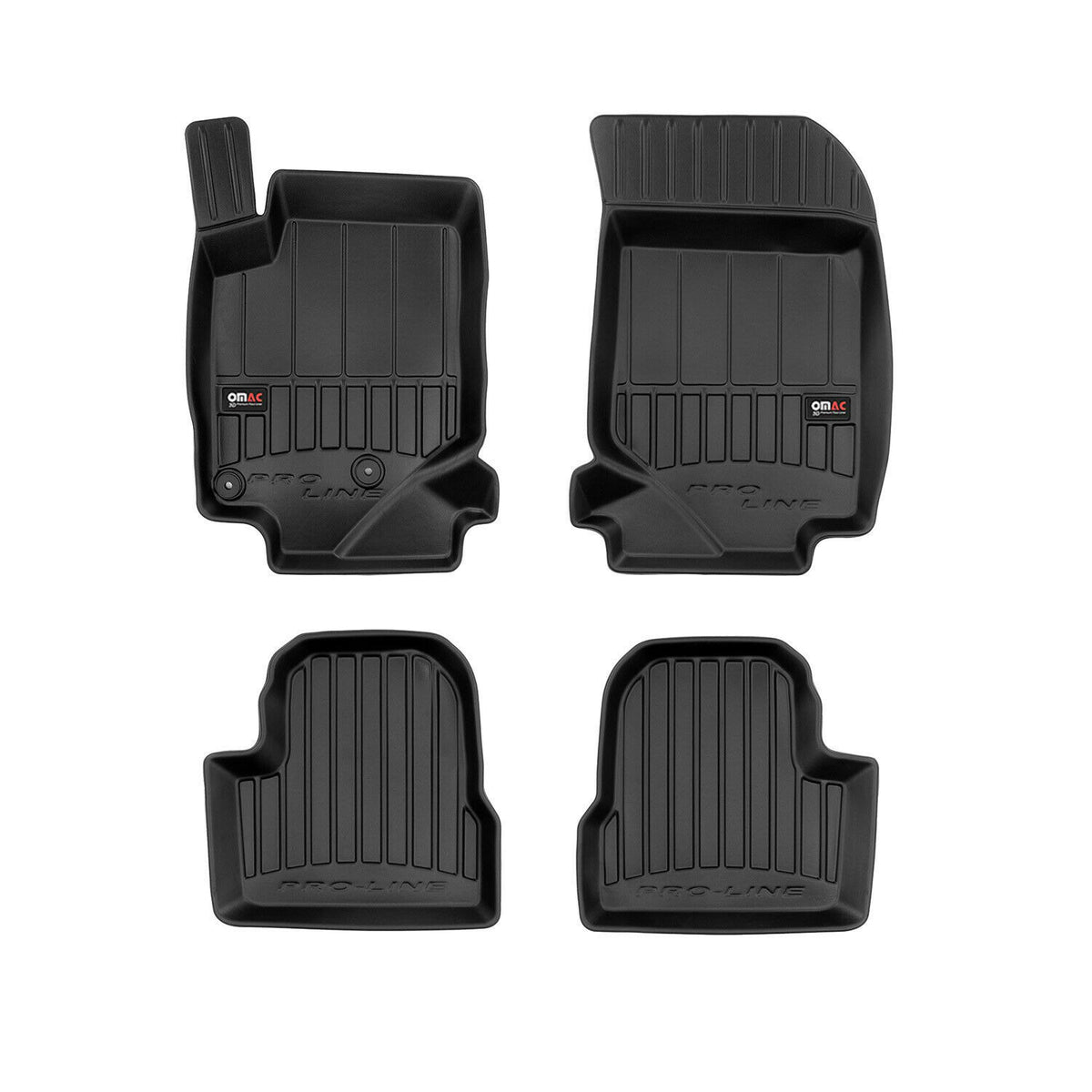 OMAC Premium Alfombrillas De Coche para Peugeot 208 2019-2025 Negro TPE Goma 4x