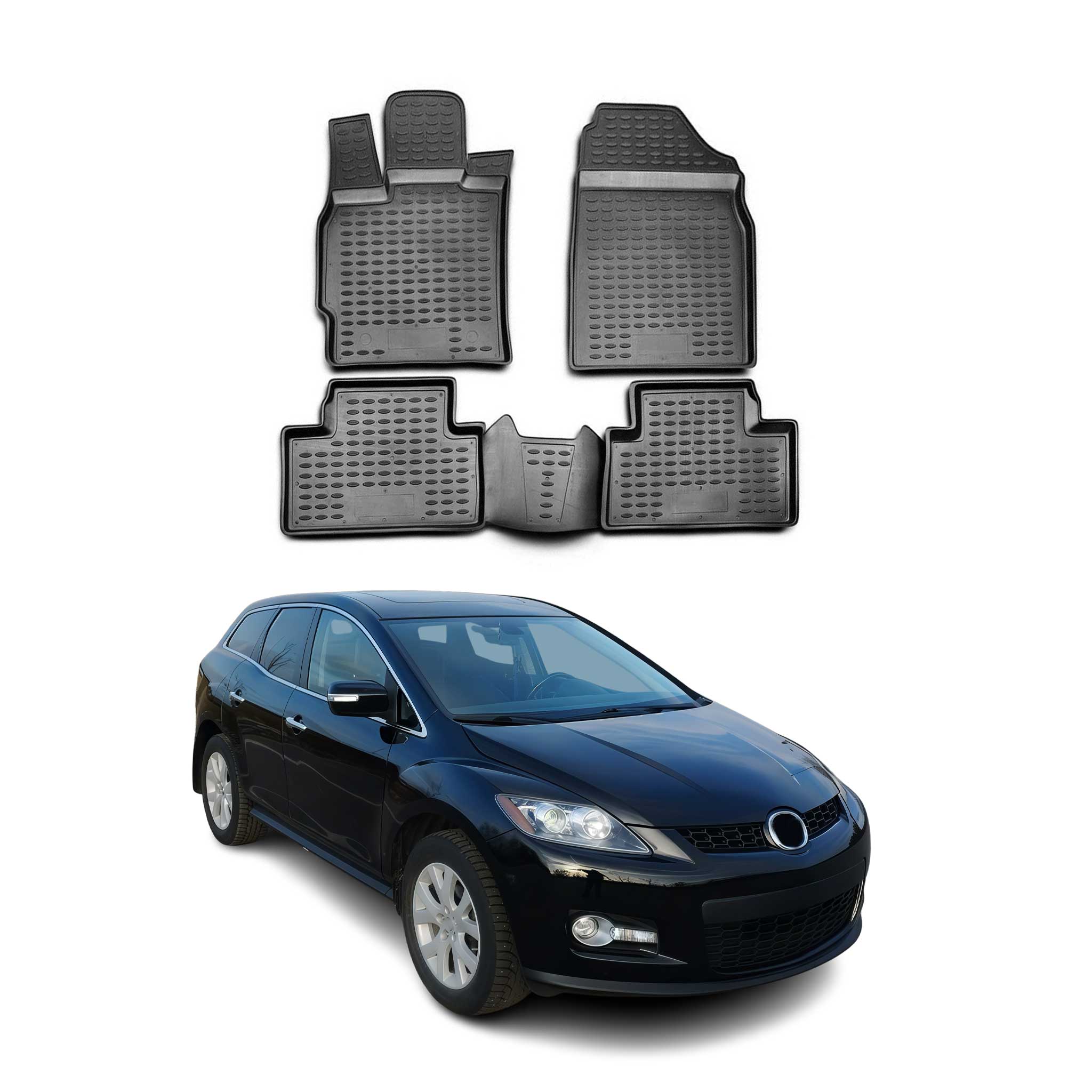 OMAC Alfombrillas De Coche para Mazda CX-7 2006-2014 Negro Goma TPE 4Pza