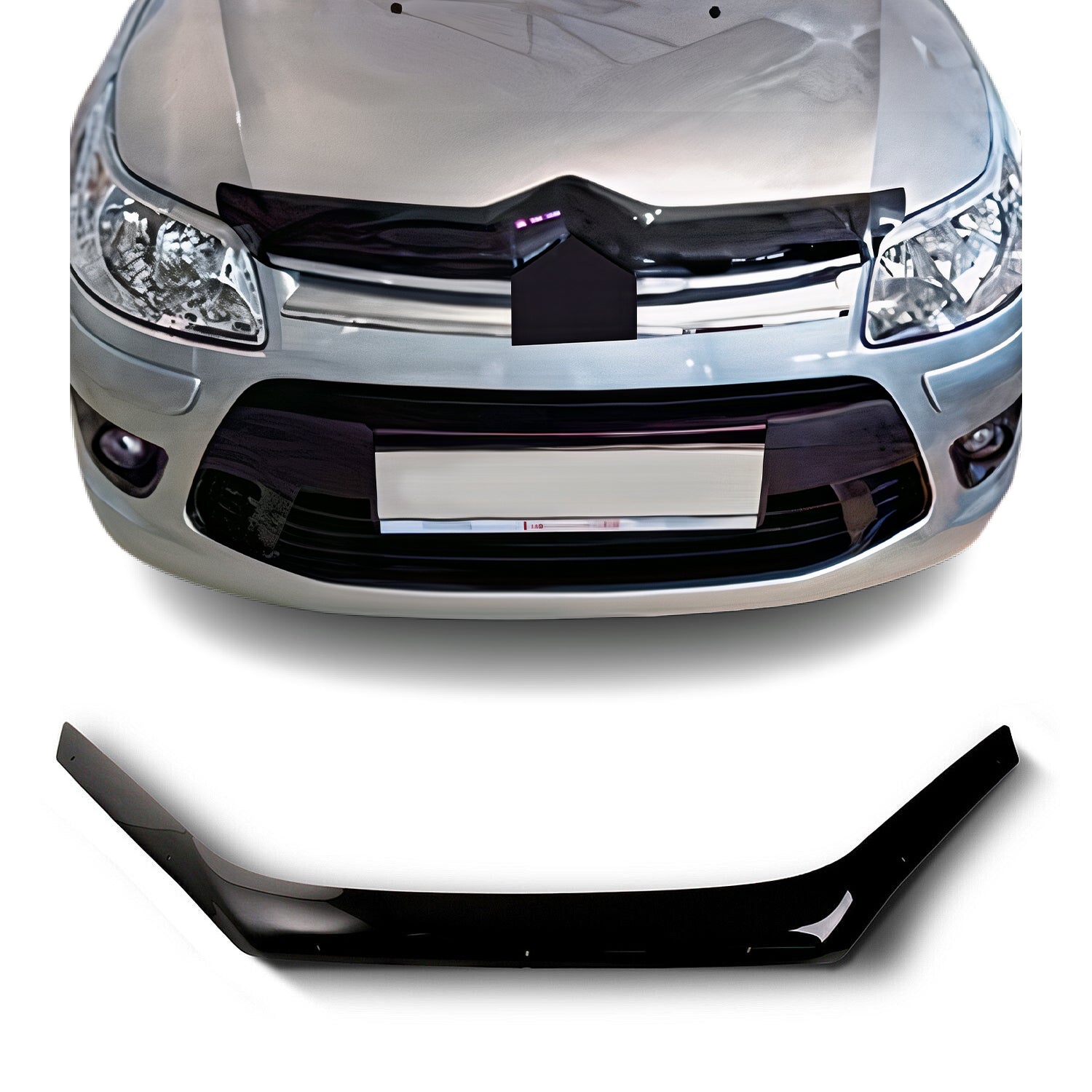 Deflector de Capó para Citroen C4 Hatchback 2008-2010 Oscuro Brillante Acrílico