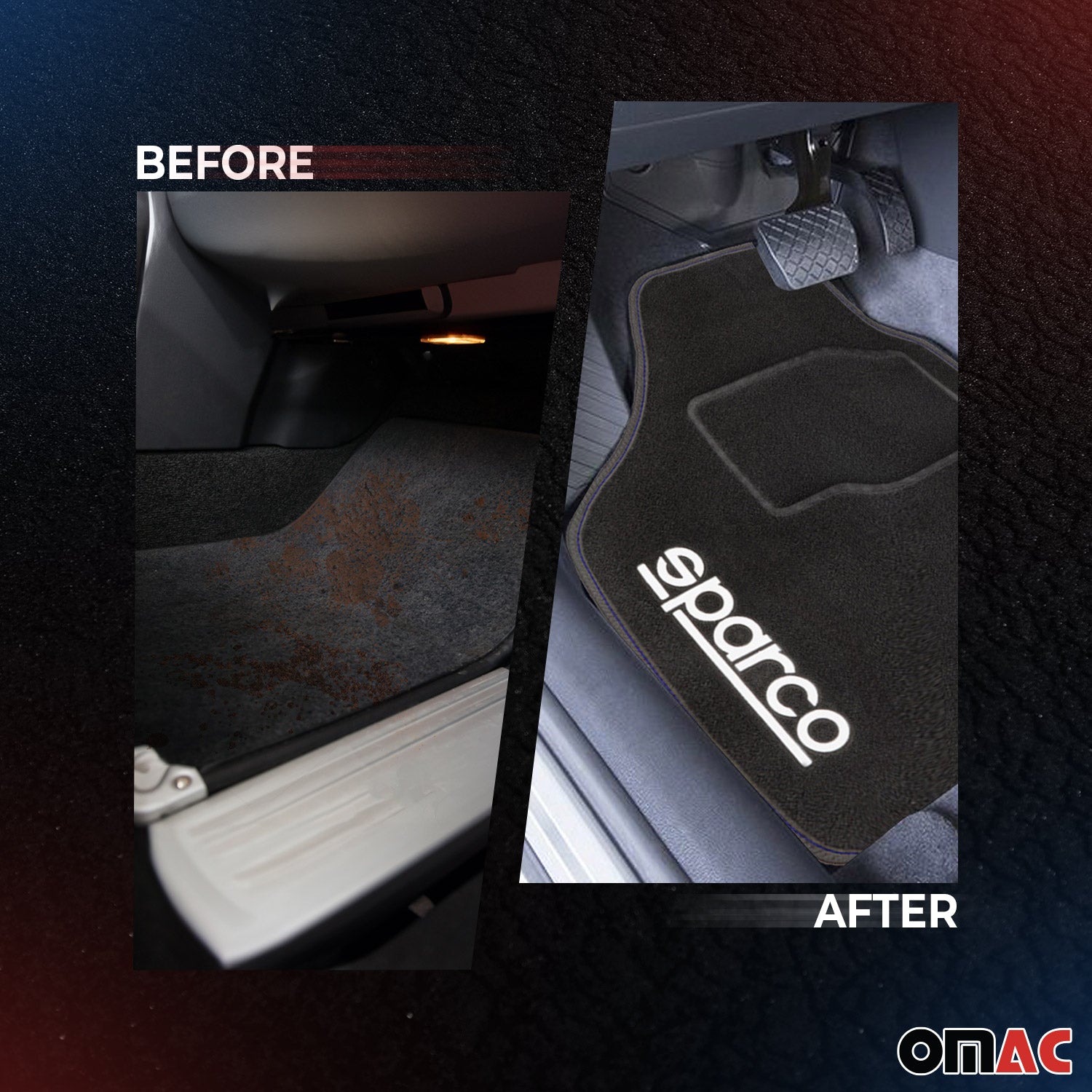 Sparco Alfombrillas De Coche Universal Negro Azul Poliéster