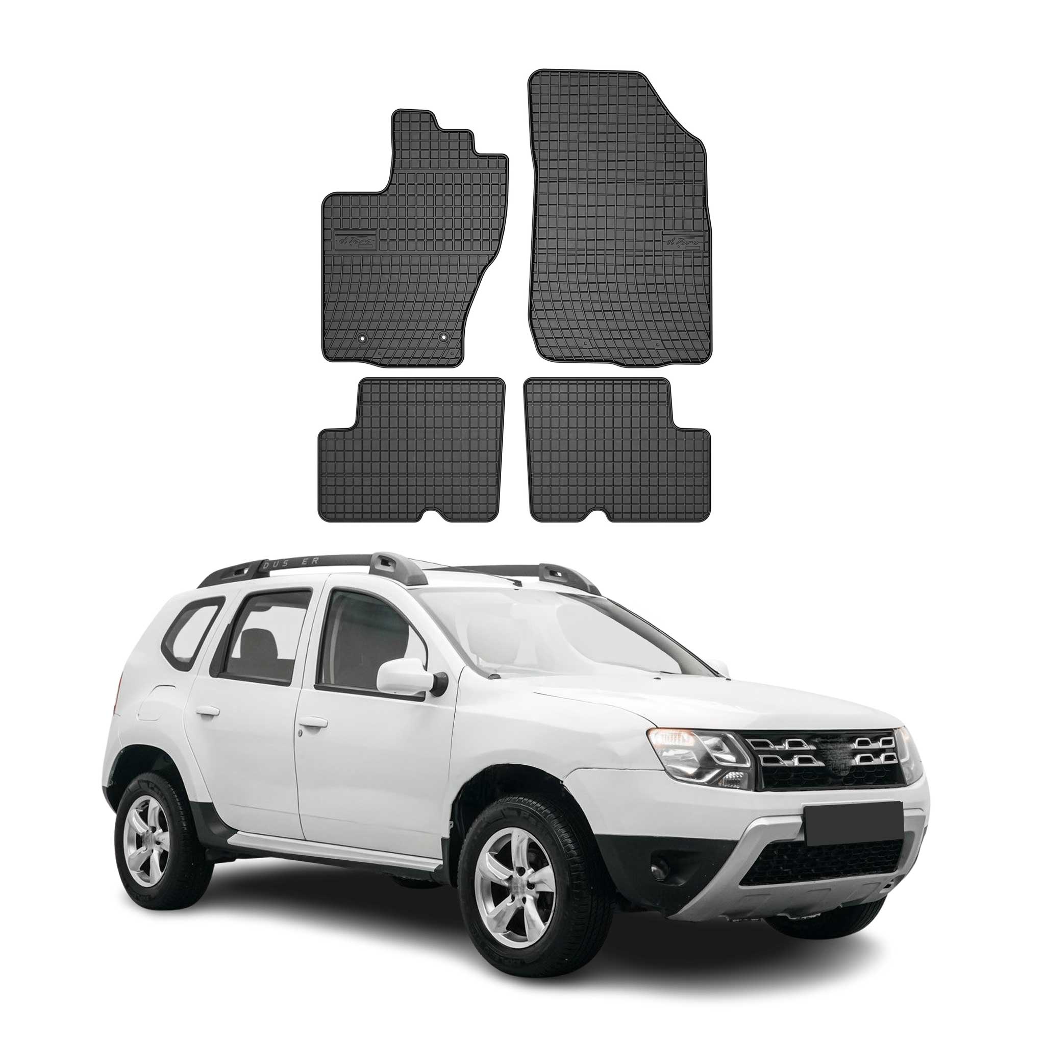 OMAC Alfombrillas De Coche para Dacia Duster 2014-2018 Negro Goma 4Pza