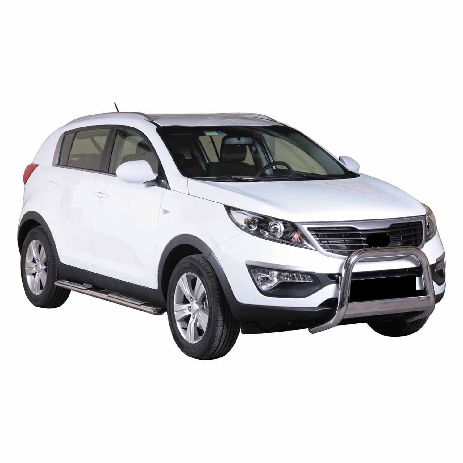Par de Estribos Barras Laterales para Kia Sportage 2010-2015 Plata Acero 2x