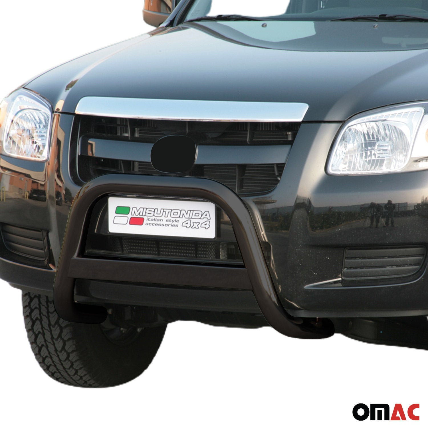 Bull Barra Frontal para Mazda BT-50 2006-2012 Negro Brillante Acero 1Pza