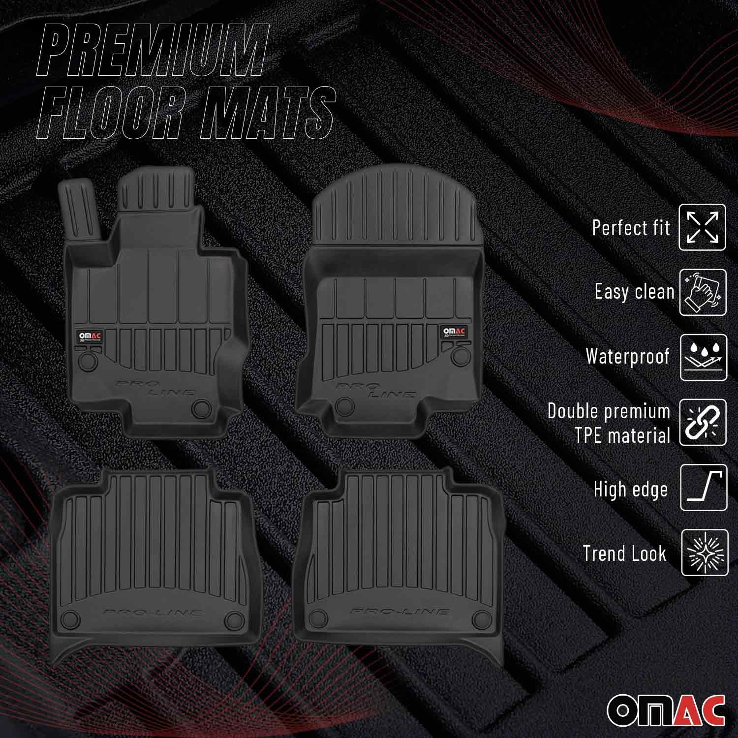 OMAC Premium Alfombrillas De Coche para Mercedes GLE V167 2019-2024 TPE Goma 4x
