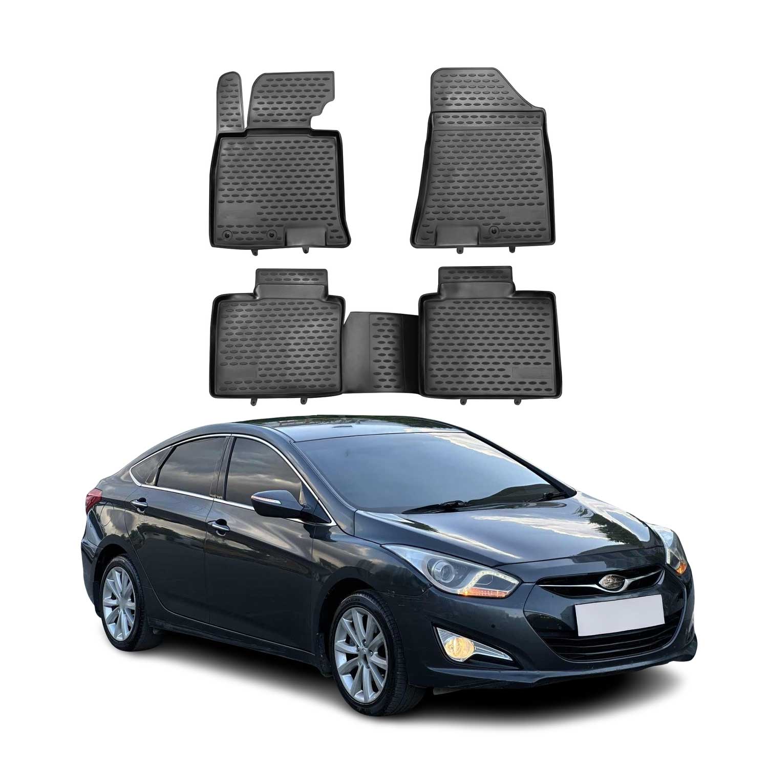 OMAC Alfombrillas De Coche para Hyundai i40 CW 2011-2021 Negro Goma TPE 4Pza