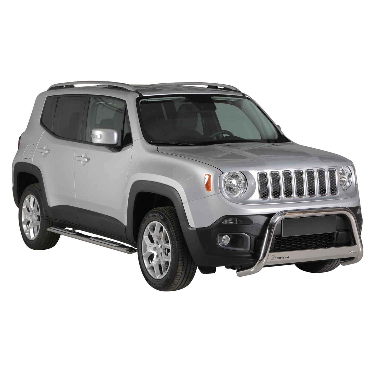 Bull Barra Frontal para Jeep Renegade 2014-2017 Plata Acero 1Pza