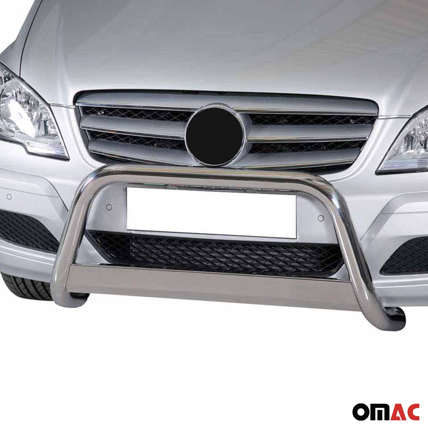 Bull Barra Frontal para Mercedes Vito Viano 2010-2014 Plata Brillante Acero 1Pza