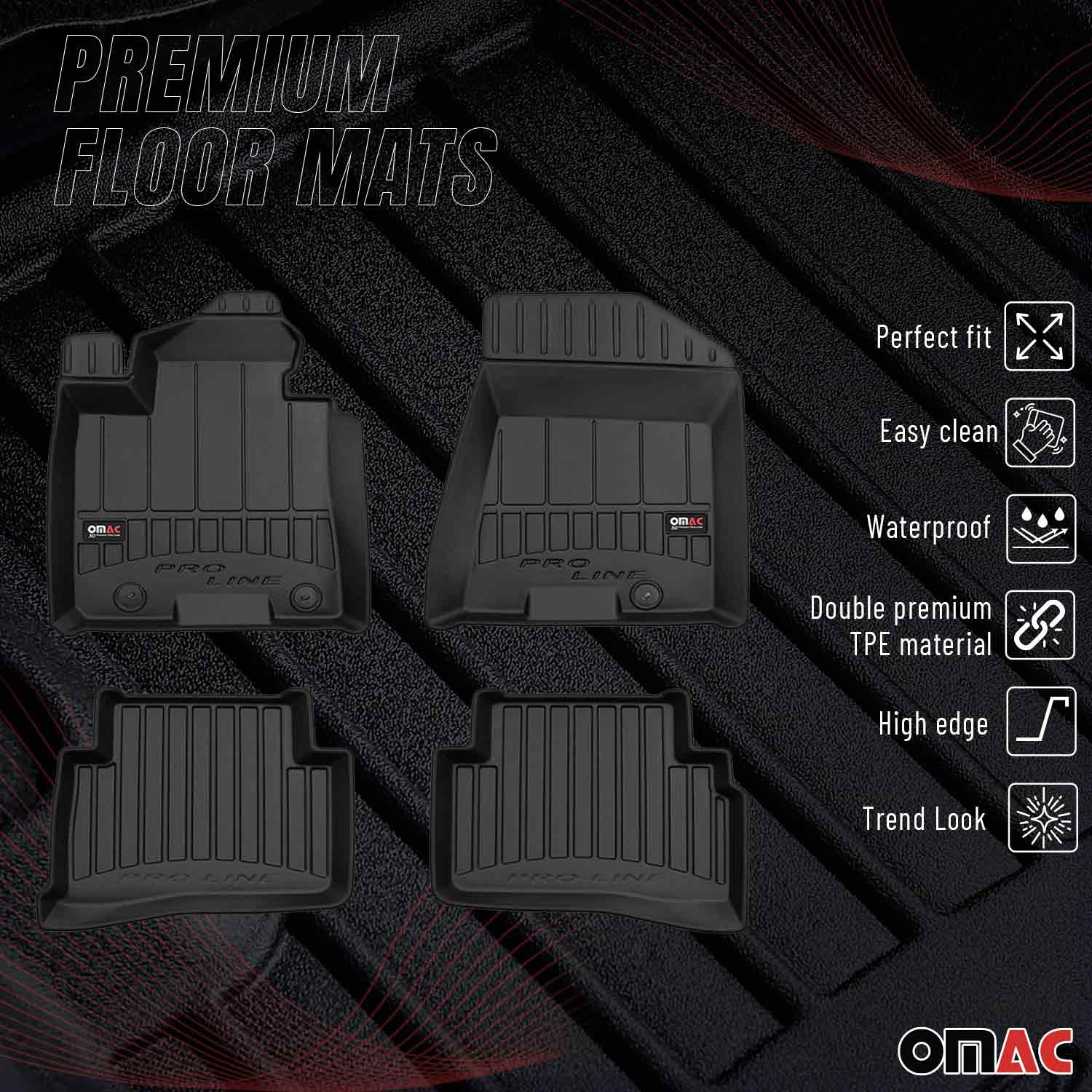 OMAC Premium Alfombrillas De Coche para Kia Sportage 2014-2018 Negro TPE Goma 4x