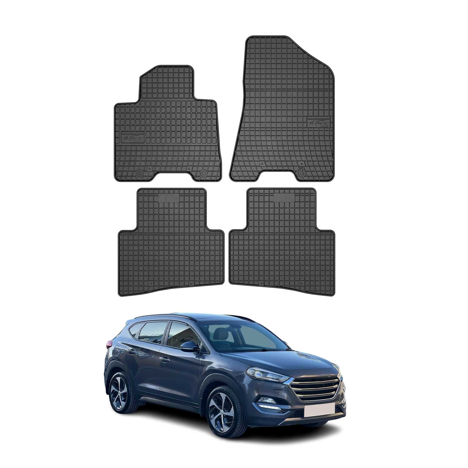 OMAC Alfombrillas De Coche para Hyundai Tucson 2015-2020 Negro Goma 4Pza