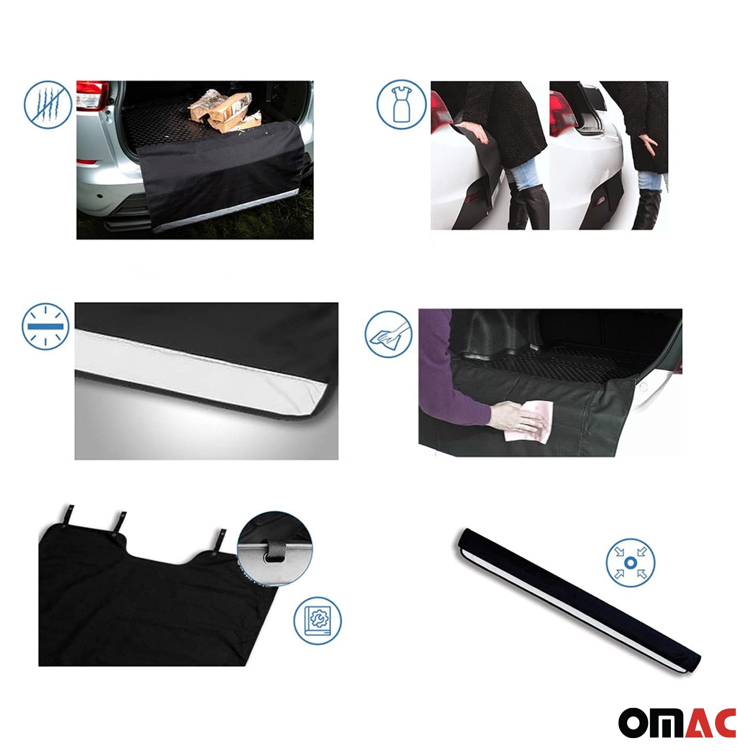 Bandeja Maletero Alfombrilla Universal Negro Goma TPE 1Pza