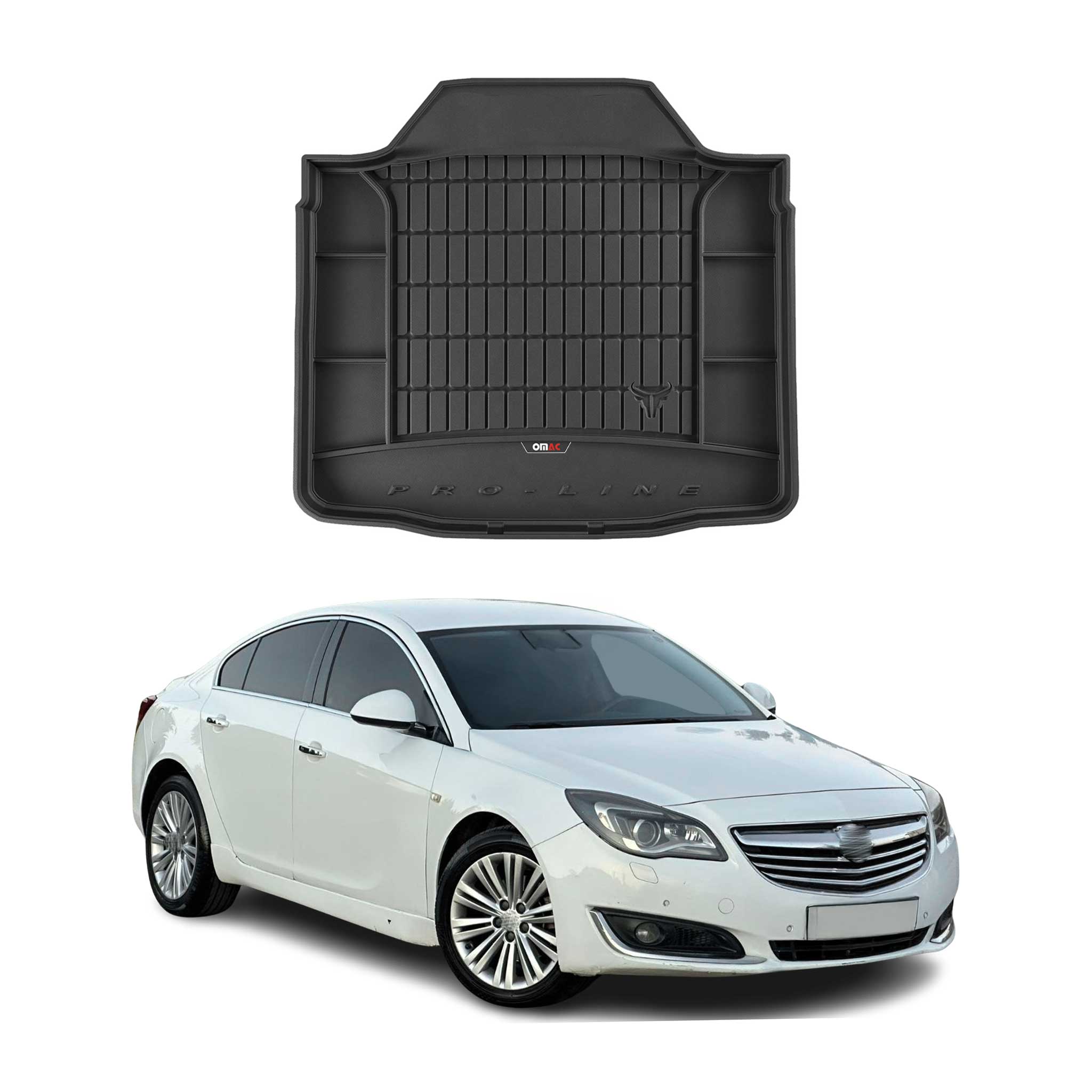 OMAC Premium Bandeja Maletero Alfombrilla para Opel Inignia 2008-2017 Negro TPE