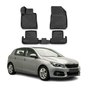 OMAC Alfombrillas De Coche para Peugeot 308 2014-2021 Negro Goma TPE 4Pza