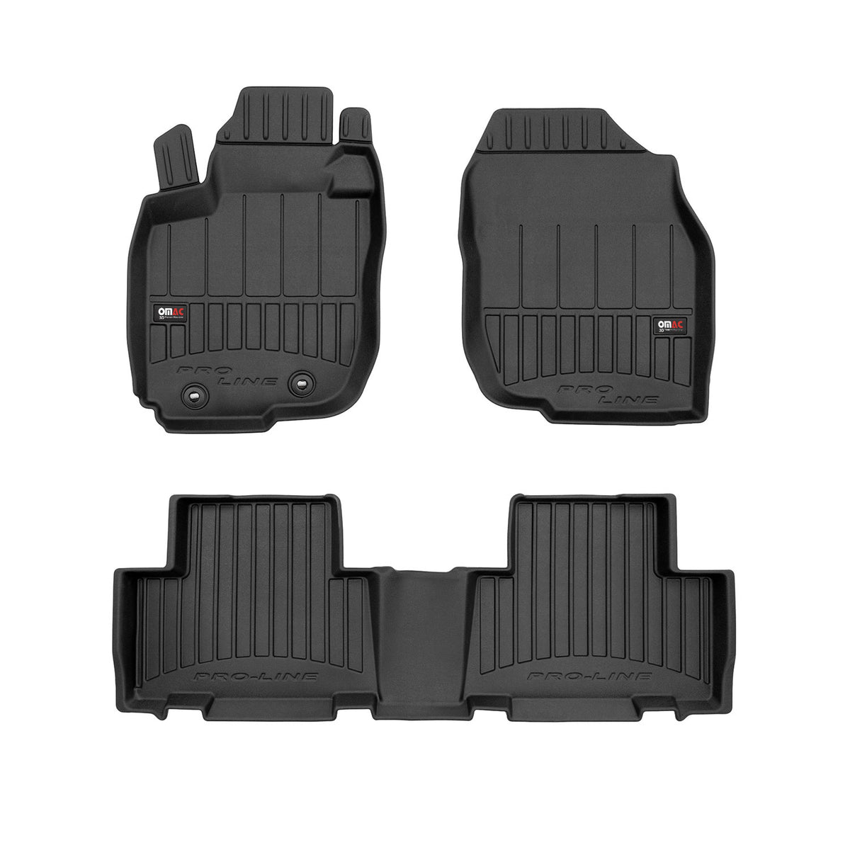 OMAC Premium Alfombrillas De Coche para Toyota RAV4 2005-2012 Negro TPE Goma 4x