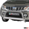 Bull Barra Frontal para Mitsubishi L200 Club Cab 2015-2018 Plata Brillante Acero