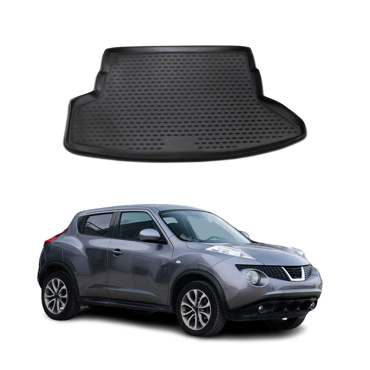 OMAC Bandeja Maletero Alfombrilla para Nissan Juke 2010-2019 Negro Goma TPE 1Pza
