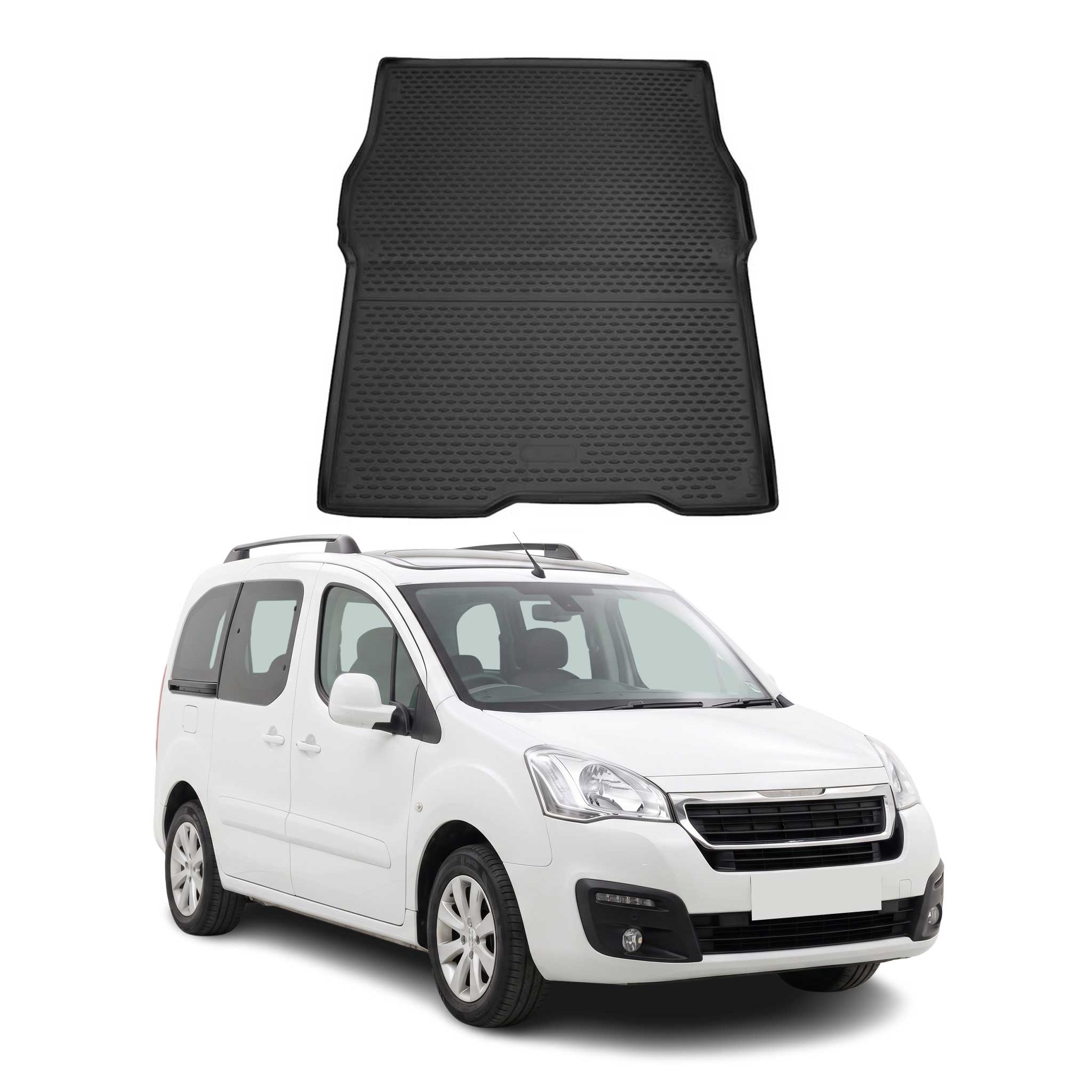 OMAC Bandeja Maletero Alfombrilla para Peugeot Partner 2015-2018 Negro Goma TPE
