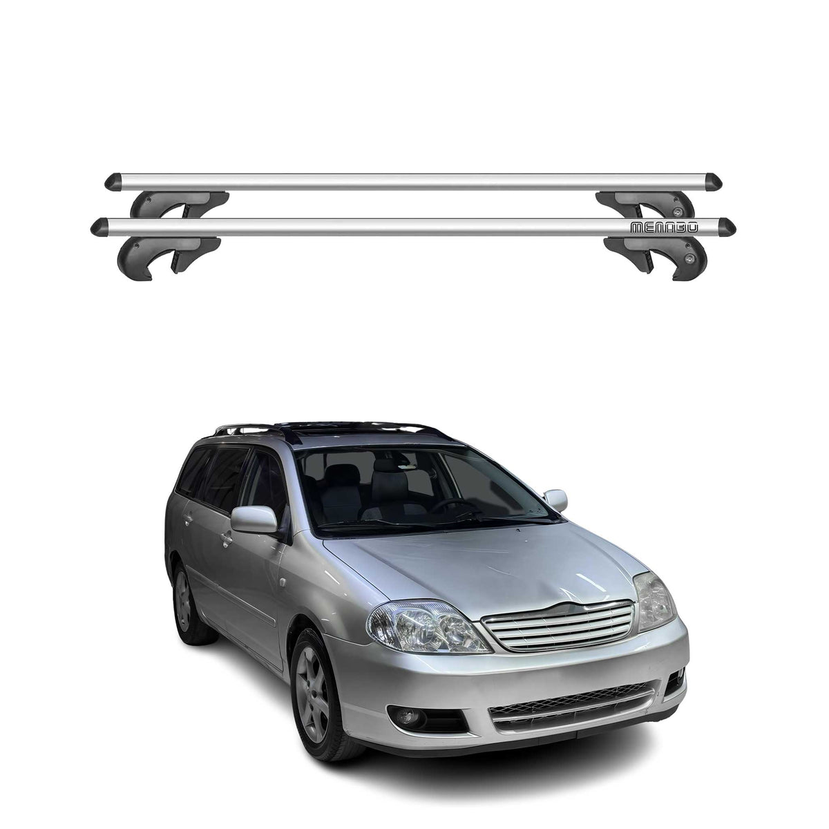 Menabo Barras de Techo Baca para Toyota Corolla Verso 2004-2007 Gris Aluminio 2x