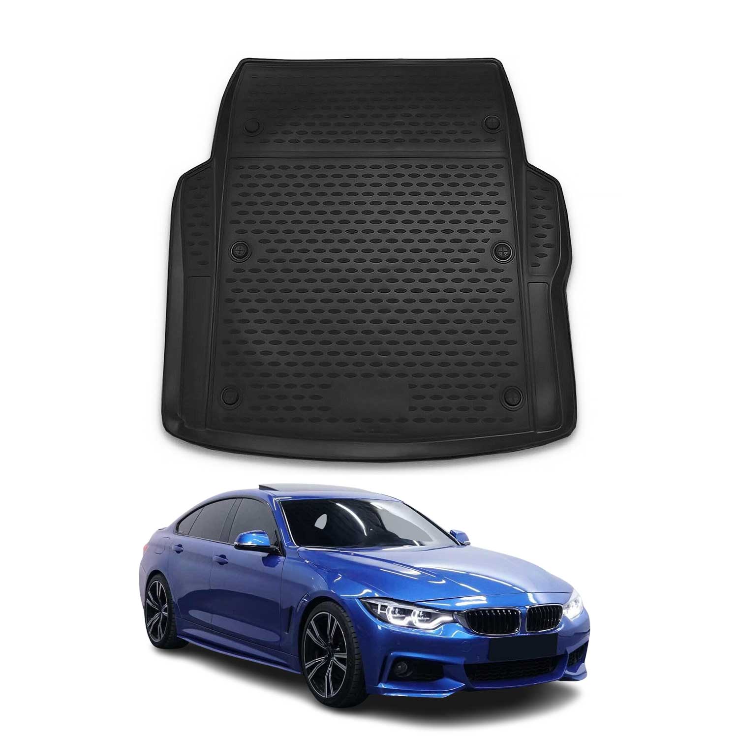 OMAC Bandeja Maletero Alfombrilla para BMW Serie 4 F36 Gran Cupé 2013-2020 TPE