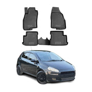 OMAC Alfombrillas De Coche para Fiat Grande Punto 2005-2012 Negro Goma TPE 4Pza